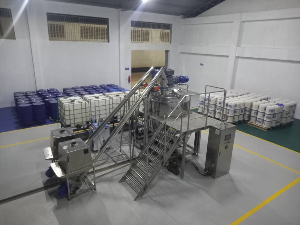 Adhesive production equipment and materials at an East Africa customer project